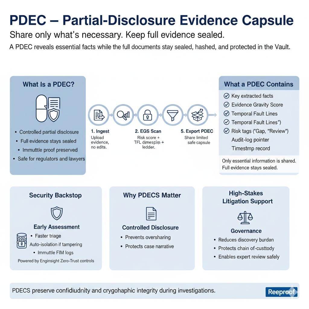 PDEC Partial-Disclosure Evidence Capsule infographic